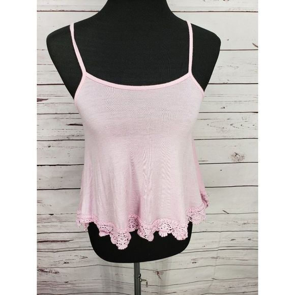 Always Me pink Lace spaghetti‎ strap girls tank top - Picture 1 of 9
